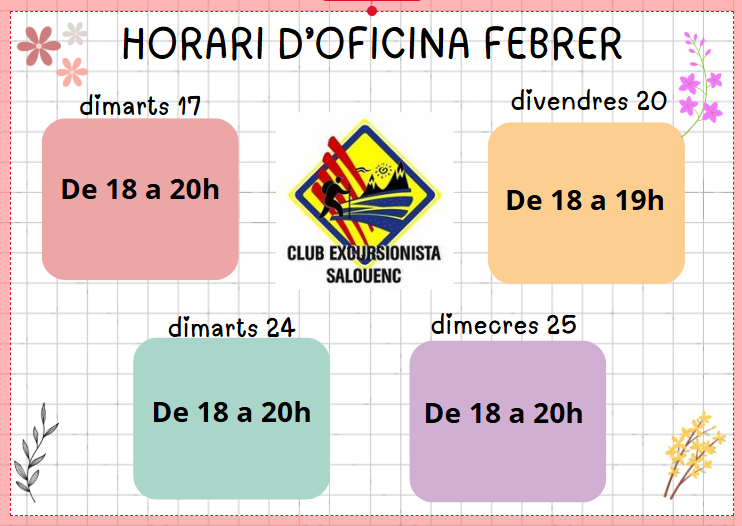 Horari d’oficina de febrer
